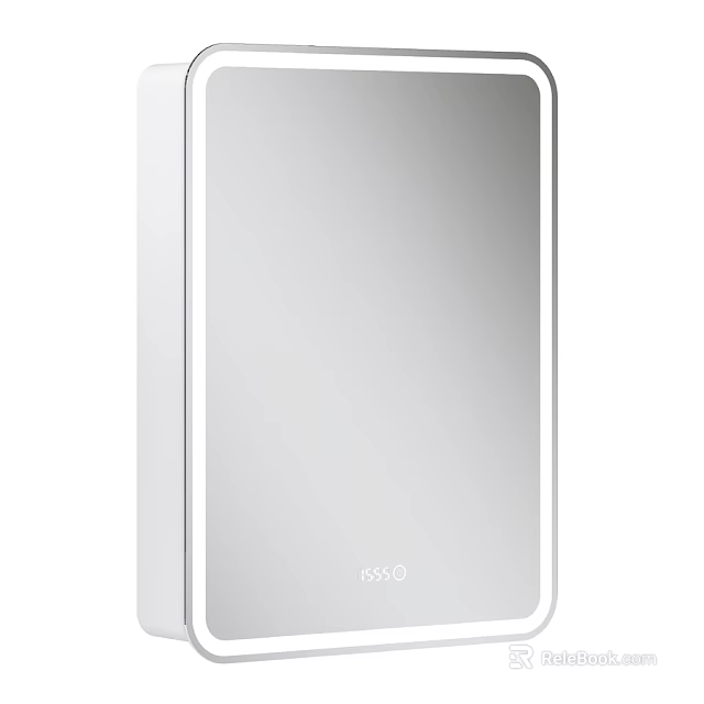 Modern Bathroom Vanity With Sleek White Mirror And Ceramic Basin 3d model 