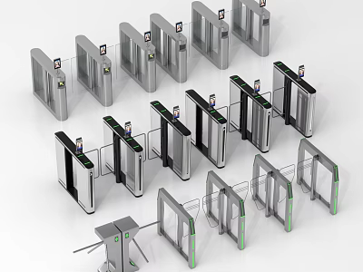 Public Facilities Access Control Turnstiles With Various Types And Security Features 3d model