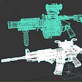 Automatic Rifle Firearms Long Range Weapon 3d model