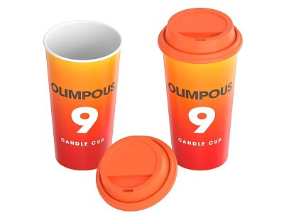 OLIMPOU 9 CUP Orange Gradient Drink Cup With Removable Lid 3d model