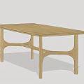 Oak Wooden Dining Table with Minimalist Modern Design and Unique Crossed Leg Structure for Stylish Home Interiors