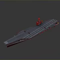 Aircraft Carrier Water Transport Model With Flight Deck And Naval Structure 3d model