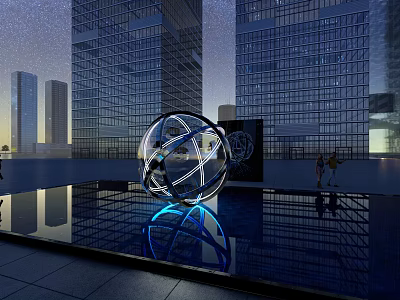 Modern Urban Sculpture Waterscape Sculpture 3d model