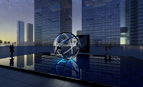 Modern Urban Sculpture Waterscape Sculpture 3d model