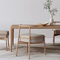 New Chinese Dining Table and Chair Combination Dining Table and Chair 3d model