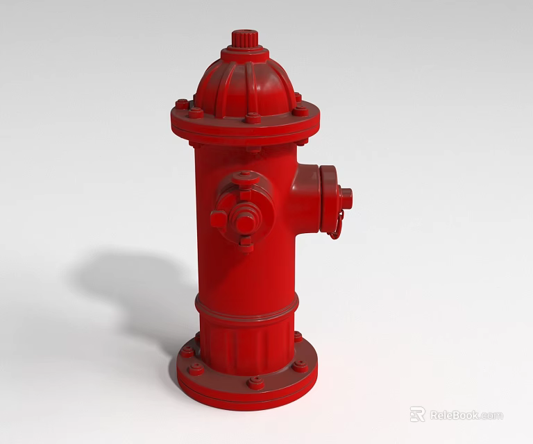 Red Fire Hydrant Essential Fire Safety Equipment For Outdoor Emergency Use 3d model 