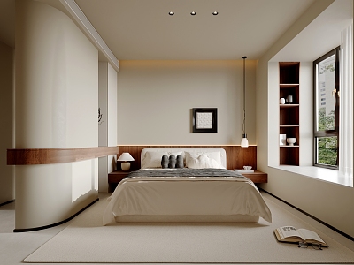 Middle Style Bedroom Bed Wardrobe Door model