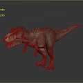 Realistic Tyrannosaurus Rex Dinosaur Model With Open Mouth Sharp Teeth And Muscular Texture