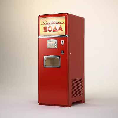 Red Commercial Water Vending Machine Business Equipment with Digital 3d model