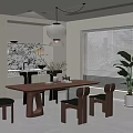 Quiet table and chair combination 3d model