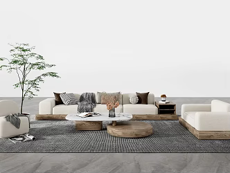 Modern sofa coffee table combination 3d model