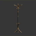 Elegant Gold And Black Coat Rack With Multiple Hooks And Circular Base Ornate Design Style