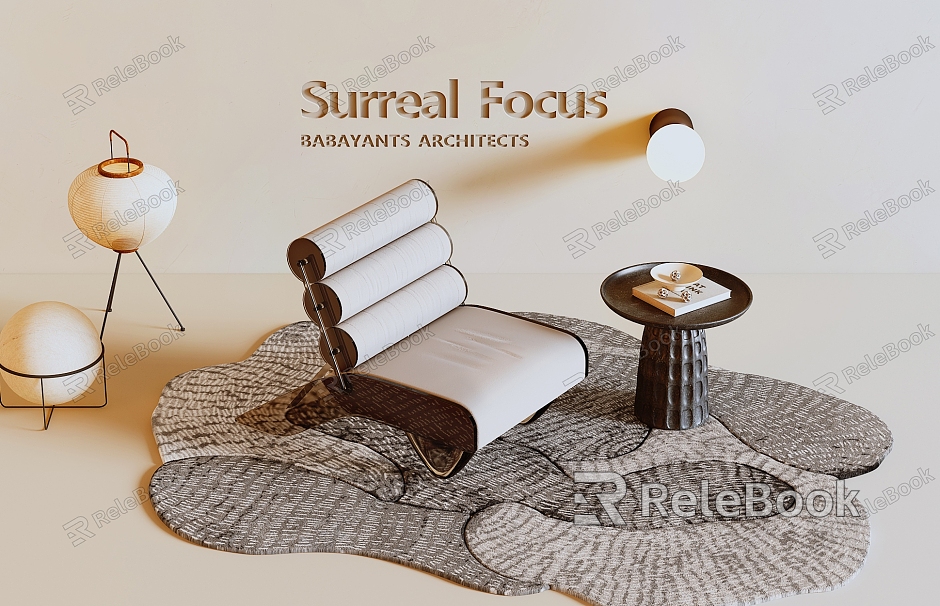 Middle Ancient Leisure Chair Sofa Chair Acrylic Single Chair Middle Ancient Carpet Middle Ancient Floor Lamp model