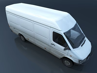 White Cargo Van With Spacious Interior And Side Doors For Delivery 3d model