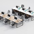 Modern Office Desks with Computers Office Chairs in Workstation Arrangement for Modern Office Space
