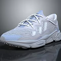 Light Blue And White Mesh Sports Sneakers With Lace Up Design And Chunky Sole