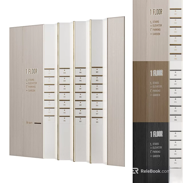 Modern Interior Floor Control Panels With 1FLOOR Labels Digital Number Indicators And Various Color Finishes 3d model 