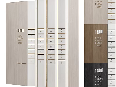 Modern Interior Floor Control Panels With 1FLOOR Labels Digital Number Indicators And Various Color Finishes 3d model