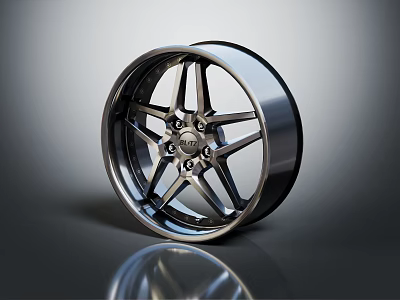 Industrial Equipment High Quality Metal Wheel With Silver Spokes And Shiny Surface 3d model