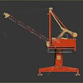 Red Industrial Crane Equipment With Extendable Boom And Stable Base For Heavy Lifting 3d model