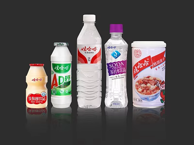 Assorted Bottled Beverages Including Mineral Water Soda And Fruit Drinks 3d model