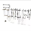 Various Shower Head Designs with Handheld and Rainfall Features for Modern Bathroom 3d model