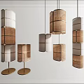 New Chinese style lamp combination chandelier 3d model