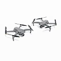Two Gray Drones With Cameras Displayed On White Background 3d model