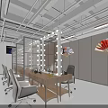 Modern Interior With Wooden Walls Dining Table White Chairs Mirrored Wall Lights And Decorative Paintings