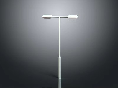 Modern White Floor Lamp with Dual Adjustable Lamps and Slim Metal Stand Design 3d model