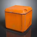 Orange Square Metal Storage Container With Vintage Style For Home Organizing Needs