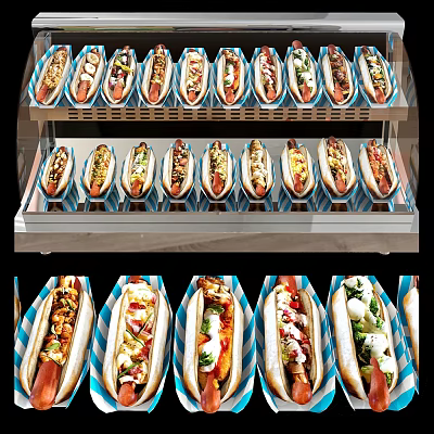 Modern Food Window Display Cabinet Food Hot Dog 3d model Modern Food Window Display Cabinet Food Hot Dog 3d model