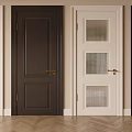 Modern Interior Swing Doors In White Dark Brown Black With Glass Panels And Stylish Handles