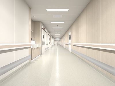 Modern Clean Corridor Hospital Corridor 3d model