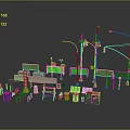 3D Rendering Of Road Construction Site With Traffic Lights Barriers Cones And Signs