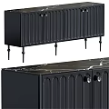Modern Stylish Dressers With Vertical Stripes Metal Legs And Marble Top