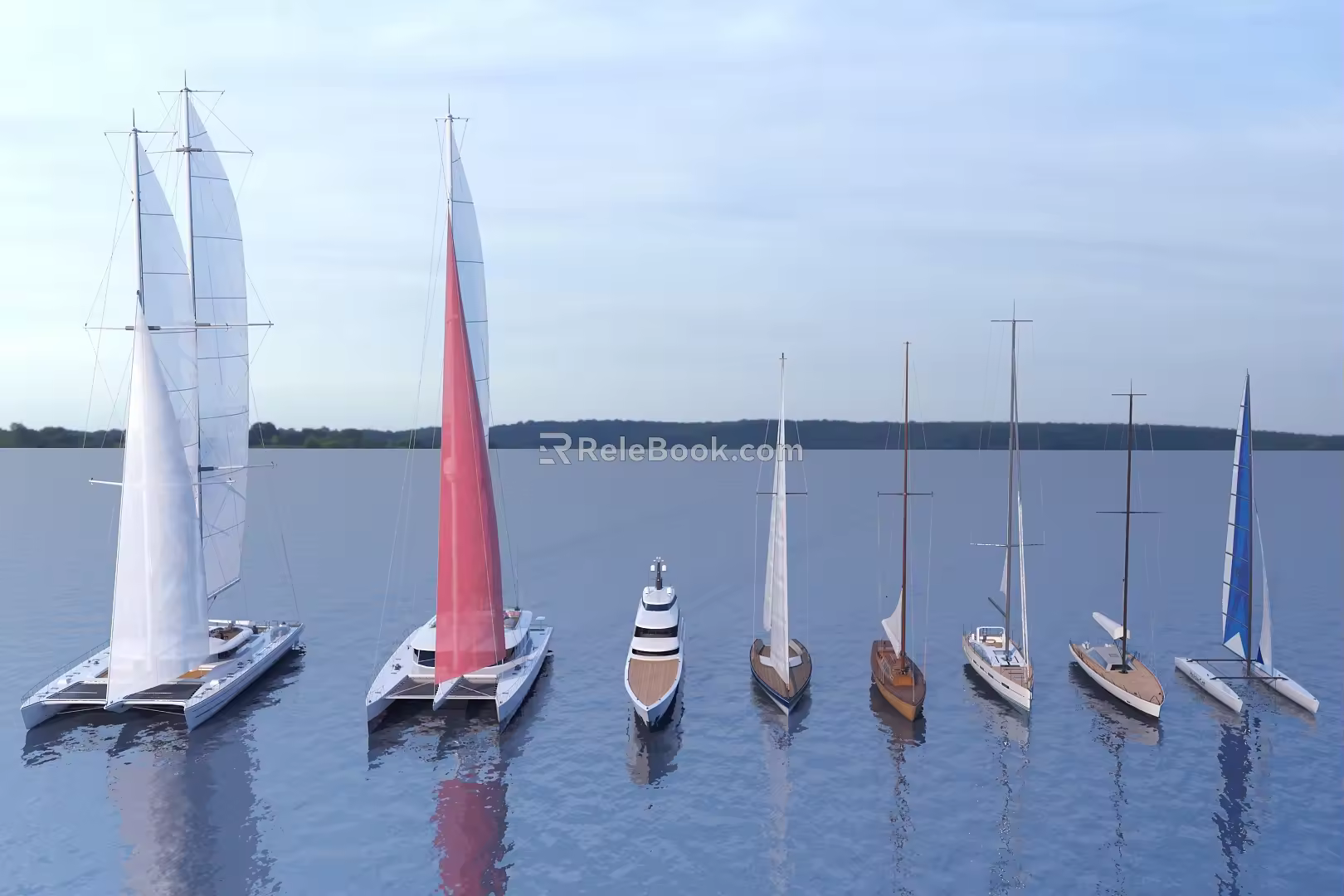 Modern Boat Sailing 3d model