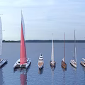 Modern Boat Sailing 3d model