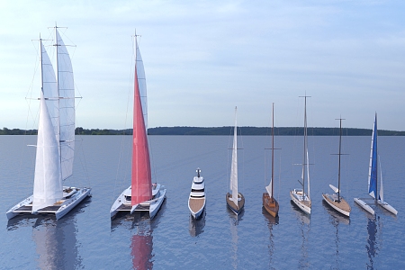 Modern Boat Sailing 3d model