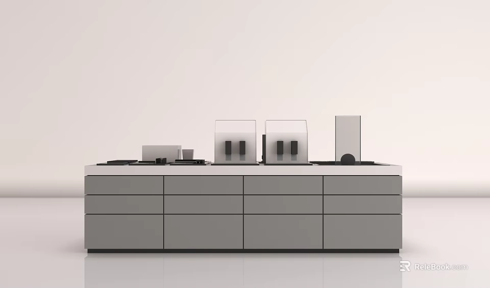 Modern Functional Desk With Sleek Design Storage Drawers And Spacious Work Surface 3d model 