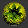 Fresh Yellow Pineapple With Green Leaves And Textured Surface On Dark Background