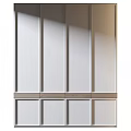 Modern Wardrobe Interior Design With White Panel Doors And Wooden Accent Trim 3d model
