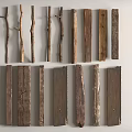 Natural Stone and Wood Display with Various Types of Textures and Patterns