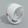 White Modern Air Cooler Fan with Circular Design and Copper Control Knob