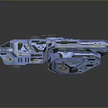 Futuristic Blue Spaceship With Sci Fi Elements And Modular Structure For Cosmic Exploration