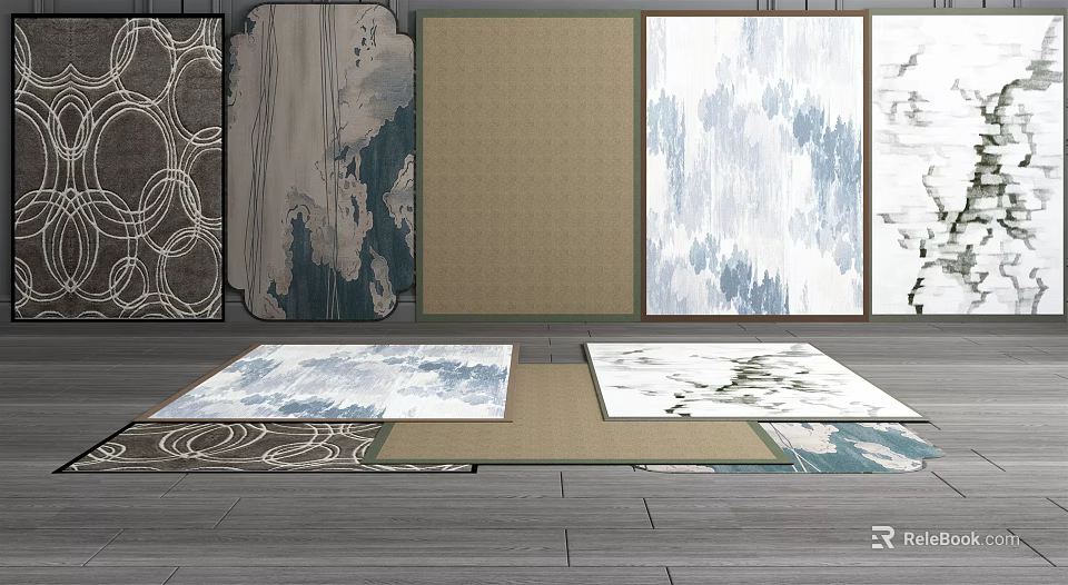 Square Carpets With Diverse Patterns And Stylish Designs For Modern Home Interiors 3d model