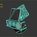 Weapon Mechanical Module Featuring Gray Body Blue White Circular Parts and Pink Indicator Light