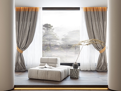 New Chinese style curtain 3d model