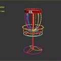 Red K2 Disc Golf Target Basket With Chain And Stand