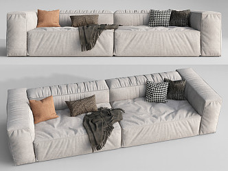 modern double sofa fabric double sofa 3d model